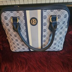 GIANI BERNINI TONAL STRIPE DOME SATCHEL